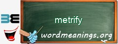 WordMeaning blackboard for metrify